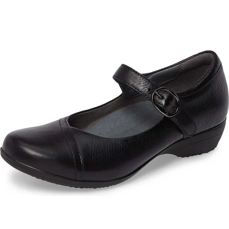 Custom Made Black Comfy Mary Jane Shoes |FSJ Shoes