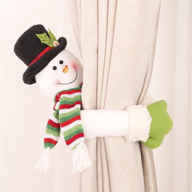 Lovely Santa Clause Snowman Curtain Buckle Christmas Decoration for Home New Year Party Decor Cloth Toys Table Decoration Dolls