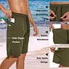 difficort Mens Swim Trunks Quick Dry Bathing Suit 9 inch Inseam Board Shorts with Compression Liner and Zipper Pocket