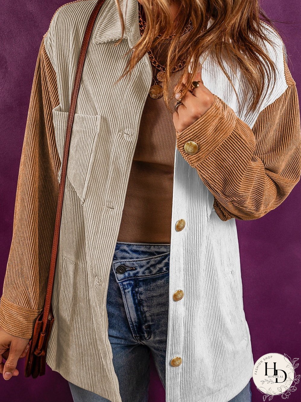 Statement Corduroy Colorblock Jacket