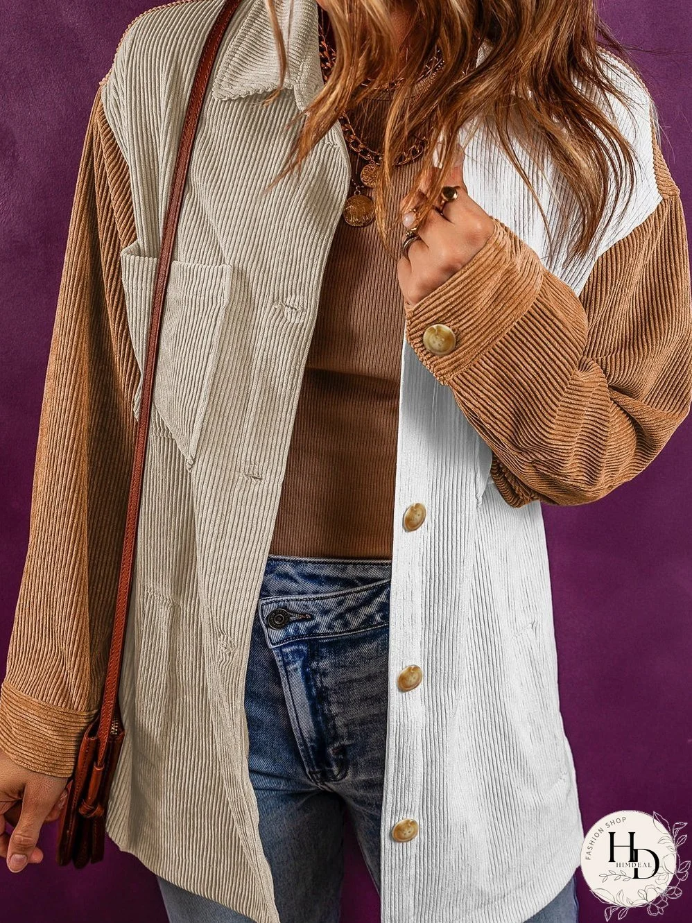 Statement Corduroy Colorblock Jacket