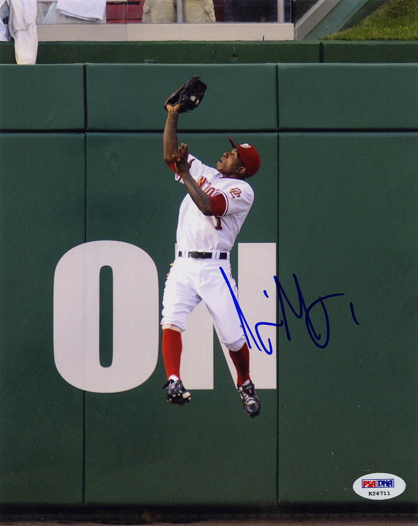 Nyjer Morgan SIGNED 8x10 Photo Poster painting Washington Nationals PSA/DNA AUTOGRAPHED