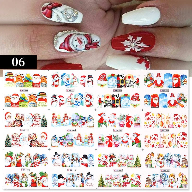 12 Designs Nail Stickers Set Mixed Floral Geometric Nail Art Water Transfer Decals Sliders Flower Leaves Manicures Decoration-Nail Inspo