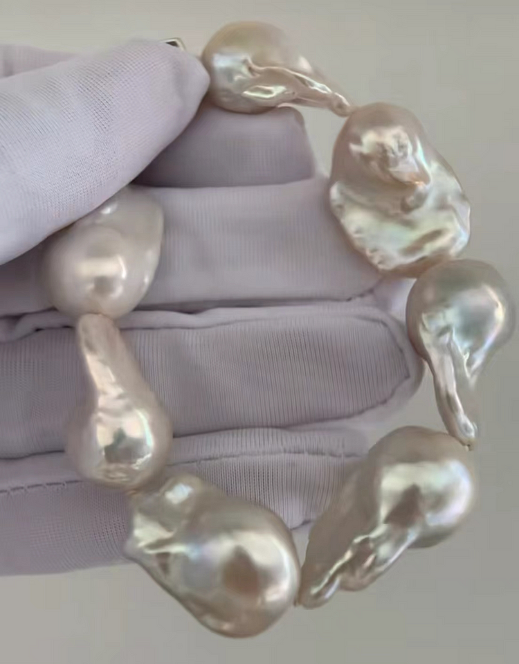 tina pearls white color baroque natural pearls bracelet 17.5mm length dhl free shipping