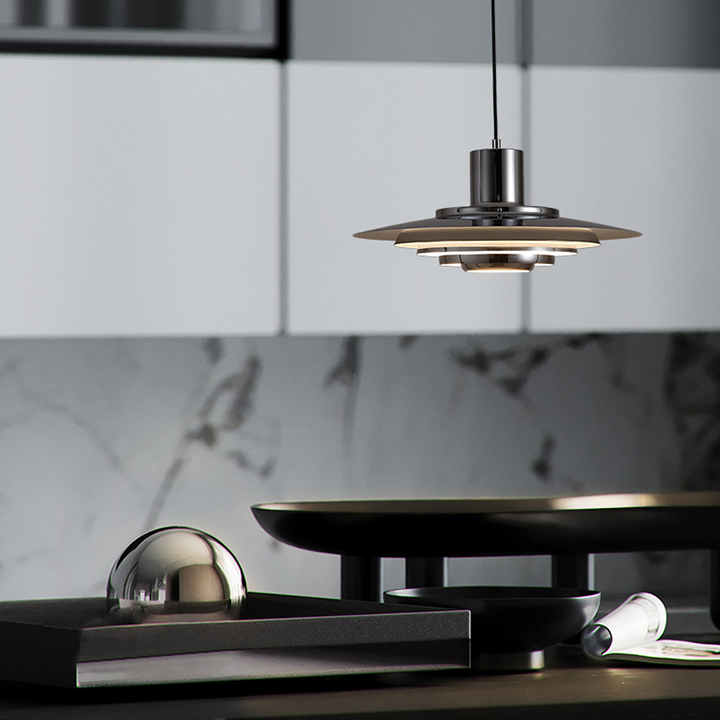 UFO Chrome Pendant Lamp - Modern Minimalist Creative Ceiling Lighting - Appledas