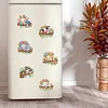 (US Local)6pcs Acrylic DIY Animals on Tree Diamond Art Fridge Magnet Kit for Beginners