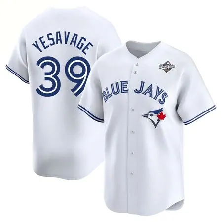 Men's Toronto Blue Jays #39 Trey Yesavage  2025 World Series White Alternate Limited Jersey