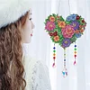 >SALE<Flower Wind Chimes Heart Diamond Crystal Painting Ornaments for Home Wall Decor