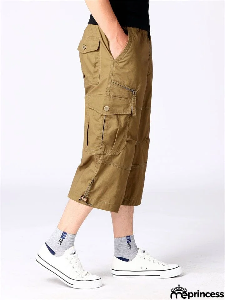Men's Relaxed Multiple Pockets Short Cargo Trousers