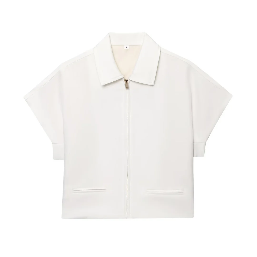 Nigikala Nigikala Spring New Women's Collar Short-Sleeved Short Coat Straight Trousers 8491053 8491054