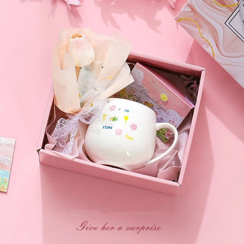 Cute Letter Ceramics Mug 1 Set