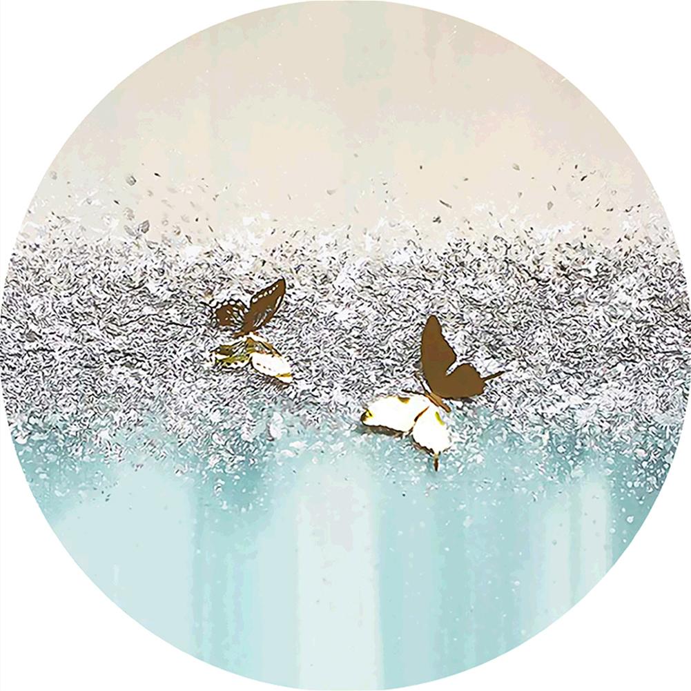 

40x40cm Round Drill Diamond Painting-Black White Butterfly Digital Coloring, 501 Original