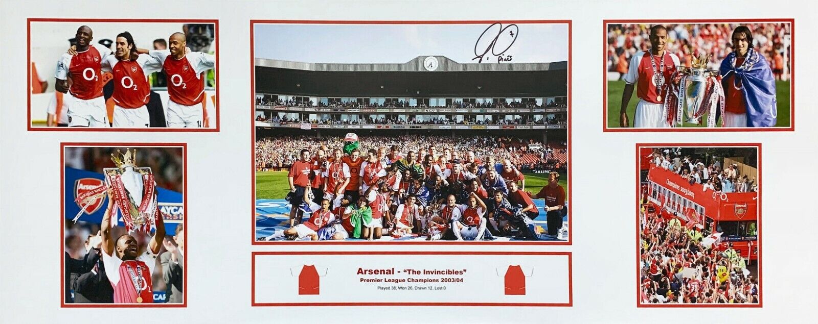 ROBERT PIRES SIGNED ARSENAL INVINCIBLES STORYBOARD FOOTBALL Photo Poster painting PROOF & COA