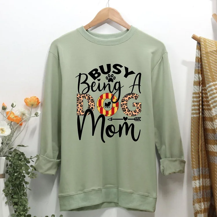 busy being a dog mom Women Casual Sweatshirt-0021839