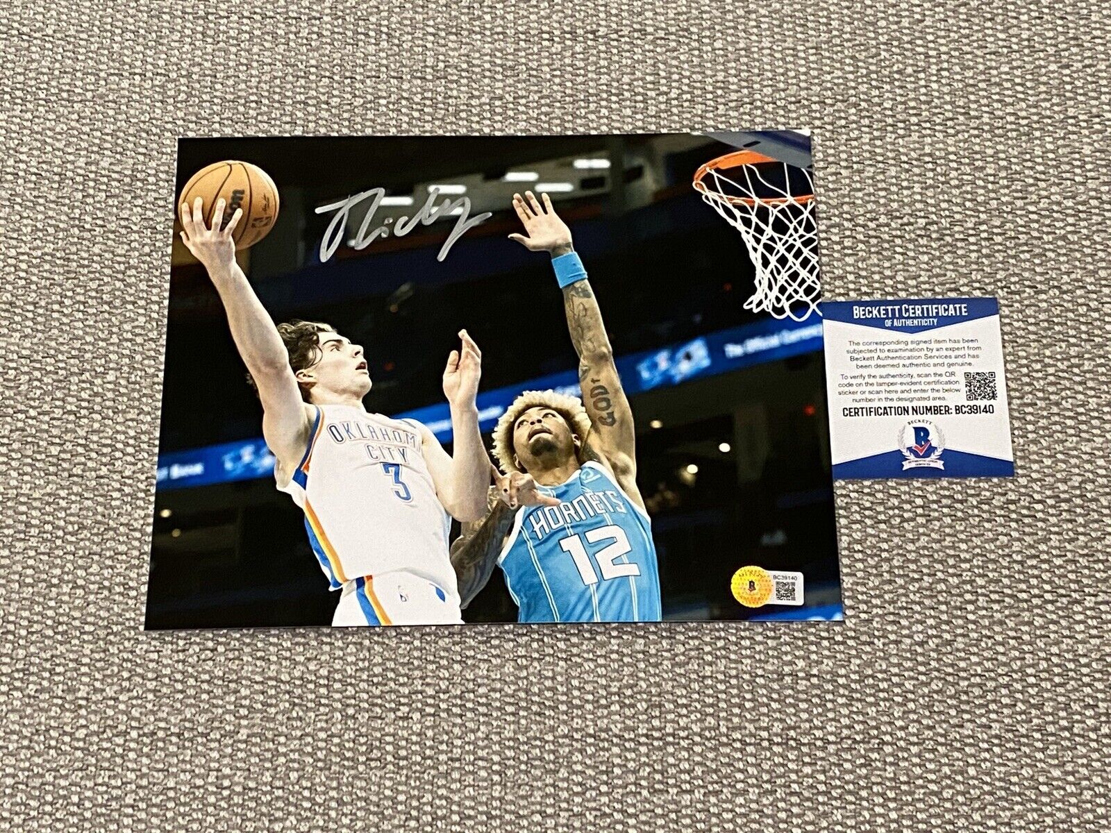 BECKETT COA JOSH GIDDEY Signed Autographed 8x10 Photo Poster painting OKC Thunder Australia