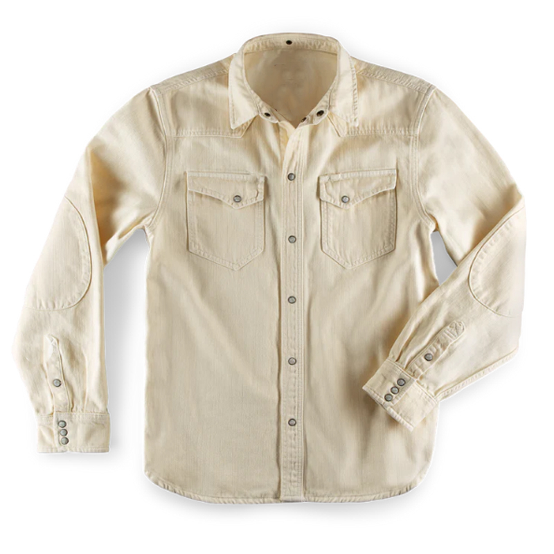 Men's Classic Cotton Single Breasted Beige Shirt