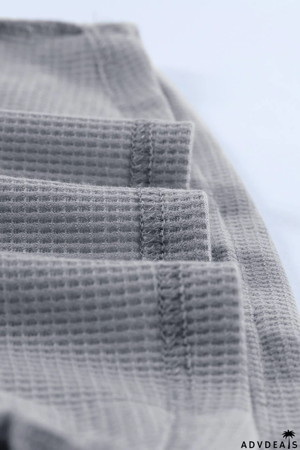 Scoop Neck Button Closure Ribbed Long Sleeve Top