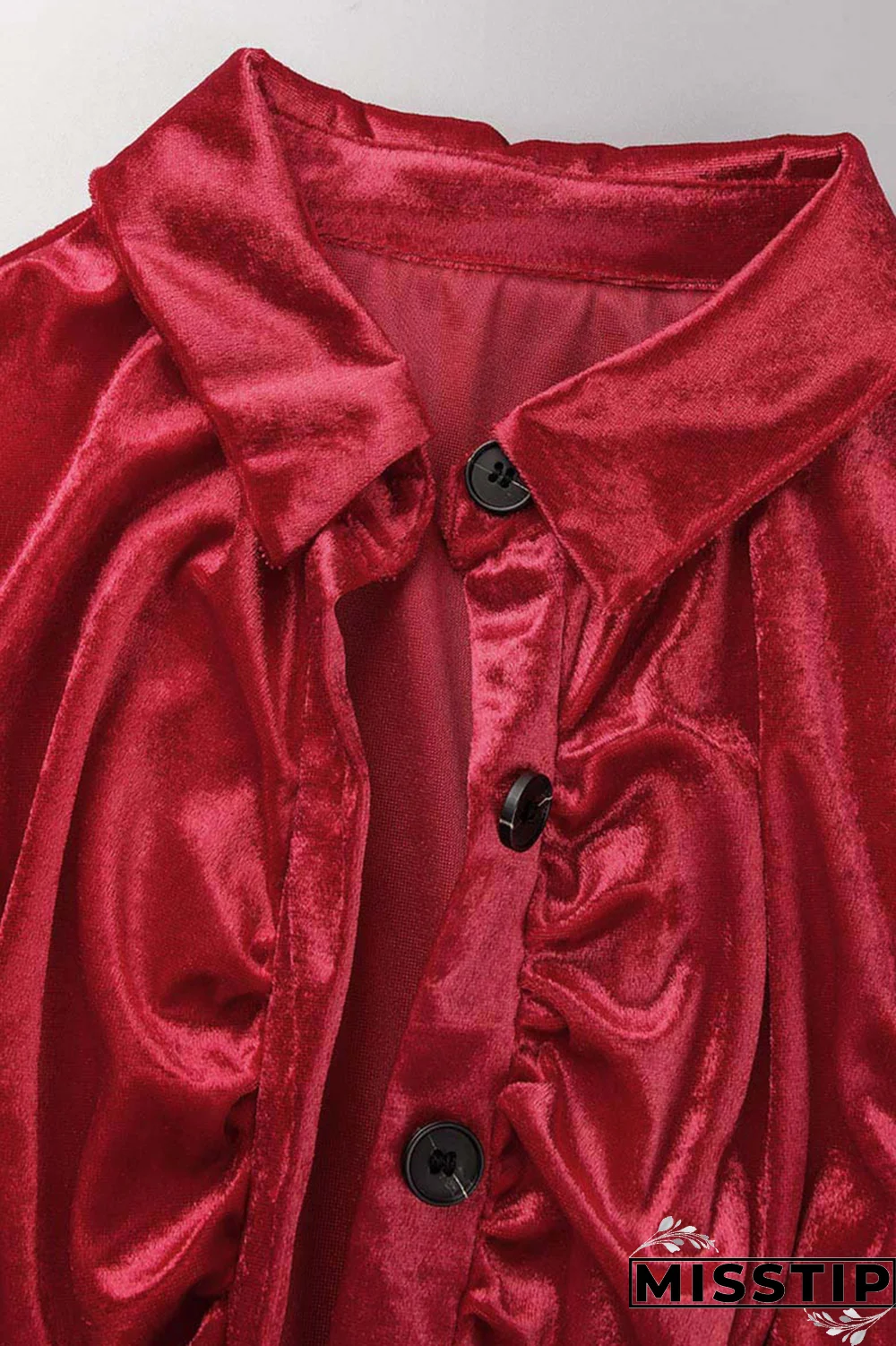 Brown Street Solid Fold Turndown Collar Long Sleeve Two Pieces