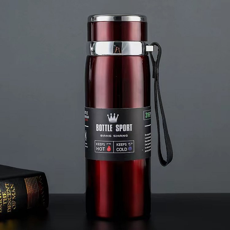 Outdoor Stainless Steel Thermal Mug Gradient Sling Travel Pot （1000ml）