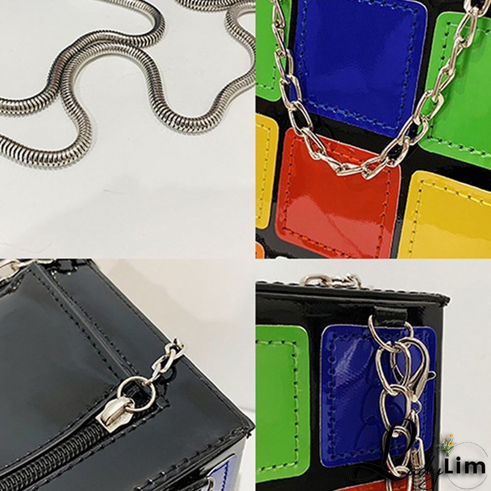 Multicolor Casual Patchwork Contrast Zipper Bags