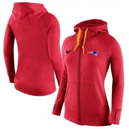 Women's  New England Patriots Full-Zip Performance Hoodie Red