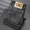 2024 High-end New Elastic Business Fashion Casual Gray Jeans