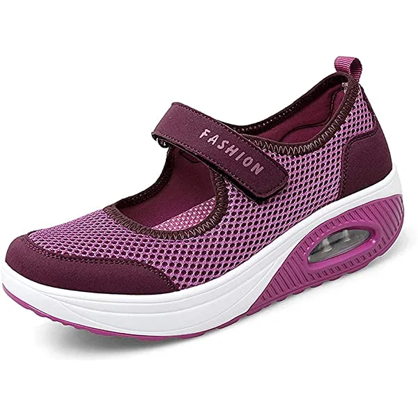 VARSKARC Women's Casual Air Cushion Platform Sneaker Mary Jane Shoes 8.5 Grey