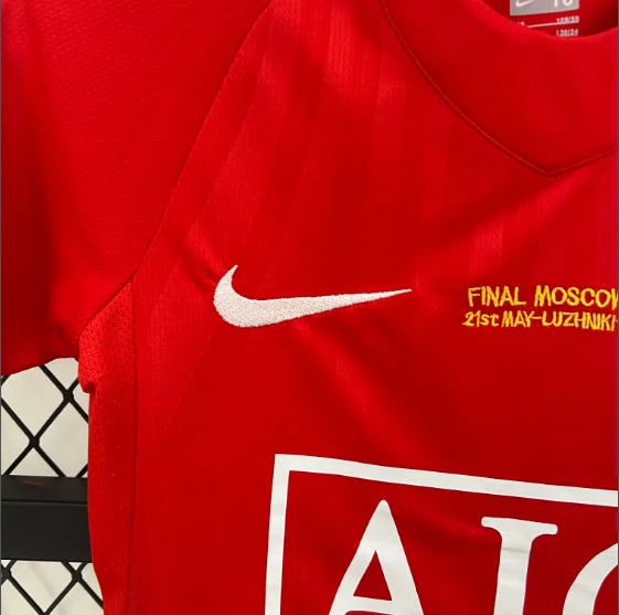Retro 2007/2008 Manchester United Home Kids Kit Football jersey Thai Quality