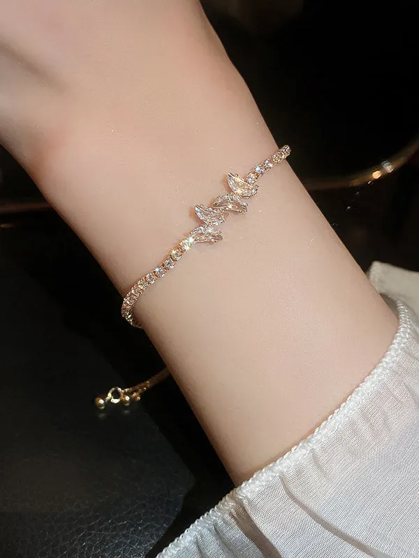 Adjustable Geometric Rhine Stones Shiny Bracelet Accessories
