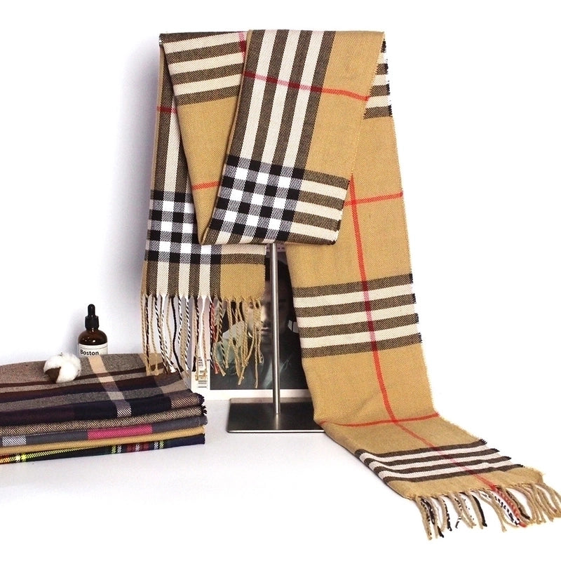New Autumn And Winter Imitation Cashmere Student Men’s Business Casual Brushed Thick British Plaid Scarf Long Men’s Scarf