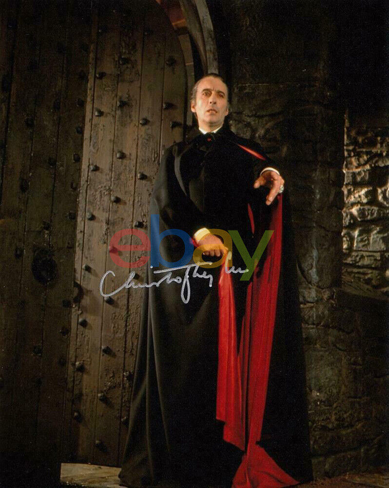 CHRISTOPHER LEE SIGNED 8X10 Photo Poster painting DRACULA reprint