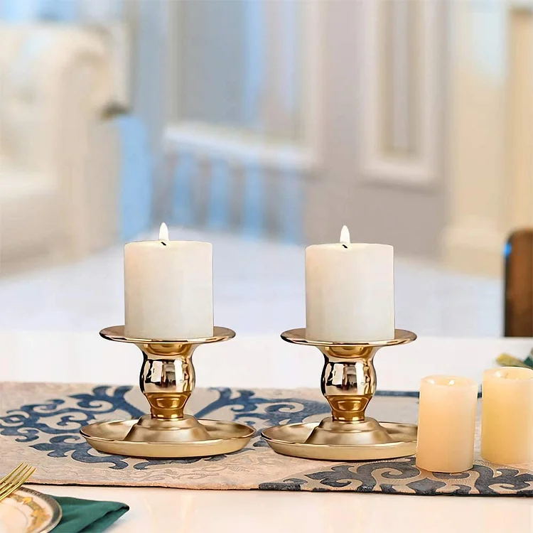 6-Piece Gold Taper Iron Candle Holder Set Table Centerpieces - Appledas