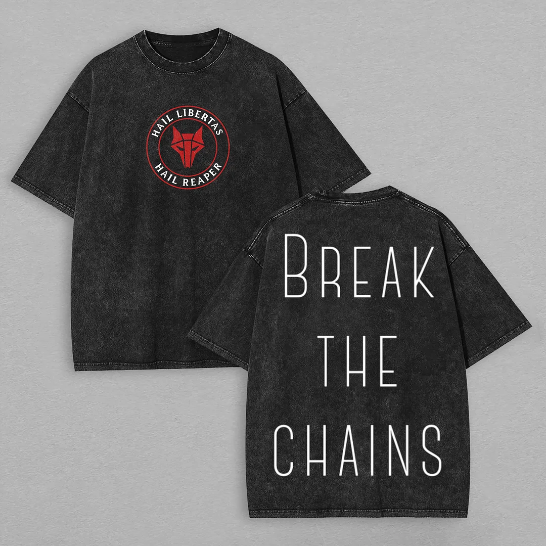 Red Rising Break The Chains Printed Unisex Washed T-Shirt