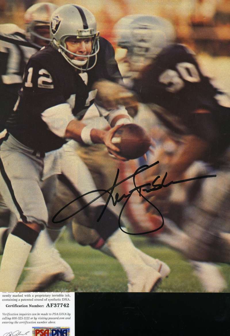 Ken Stabler Psa Dna Coa Autograph 8x10 Raiders Photo Poster painting Hand Signed Authentic