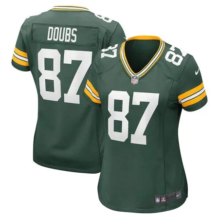 Women's Green Bay Packers #87 Romeo Doubs  Green Game Player Jersey