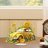 (US Only)Acrylic Special Shape Flowers Car Diamond Painting Desktop Ornaments for Office
