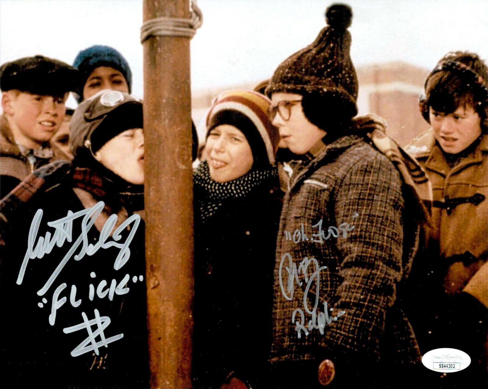 PETER BILLINGSLEY & SCOTT SCHWARTZ Signed 8x10 A CHRISTMAS STORY Photo Poster painting JSA COA