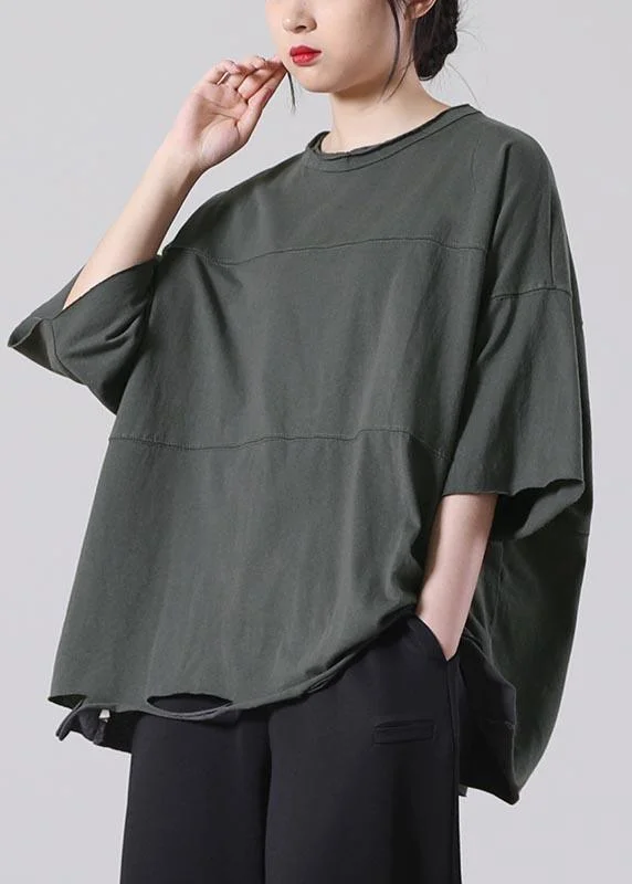 Vintage Grey O-Neck Summer Cotton Tee
