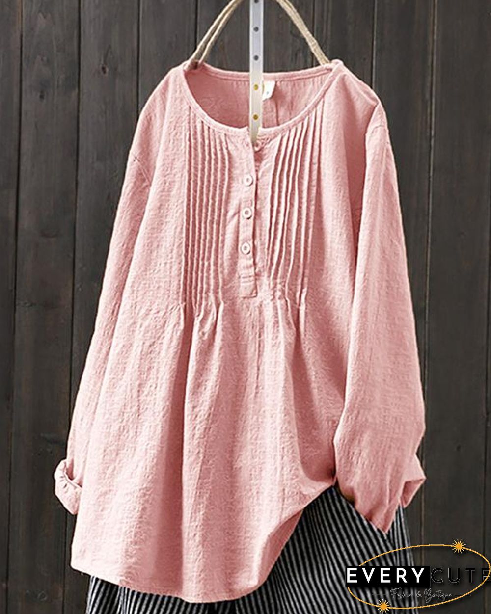 Pure Color All-match Linen Shirt