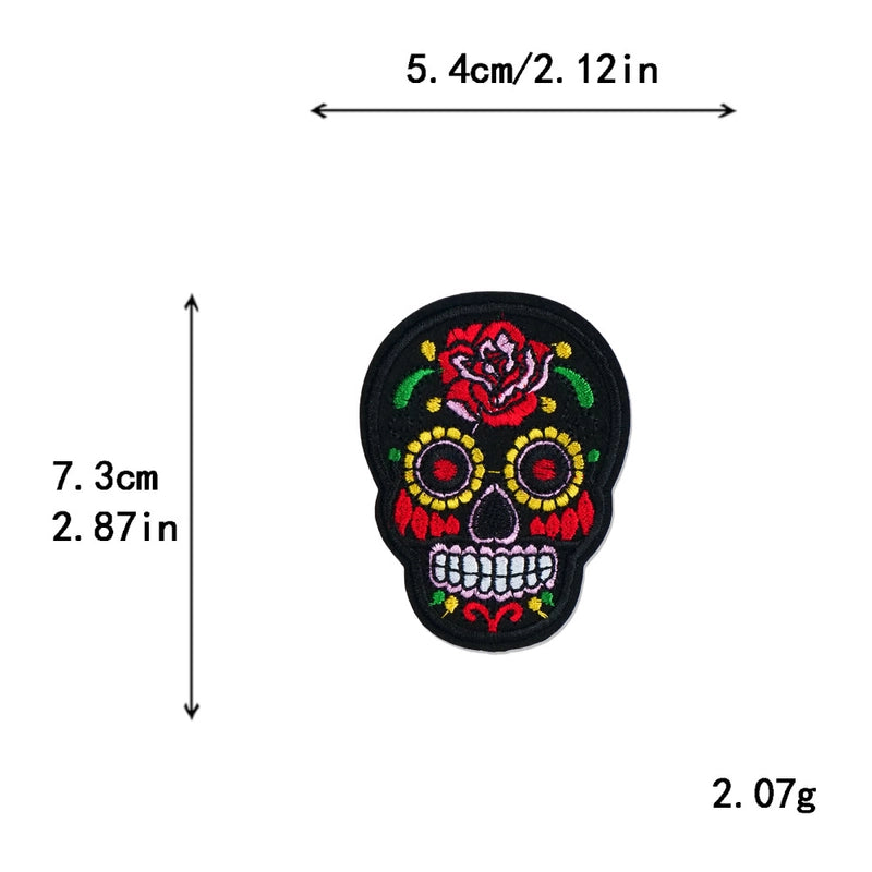 5 Pieces Factory In Stock Halloween Skull Finger Middle Finger Playing Card Clothing Accessories Embroidery Cloth Patch Patch