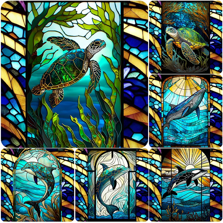 Stained Glass Peacock 5D DIY Full Drill Diamond Painting Art Kits