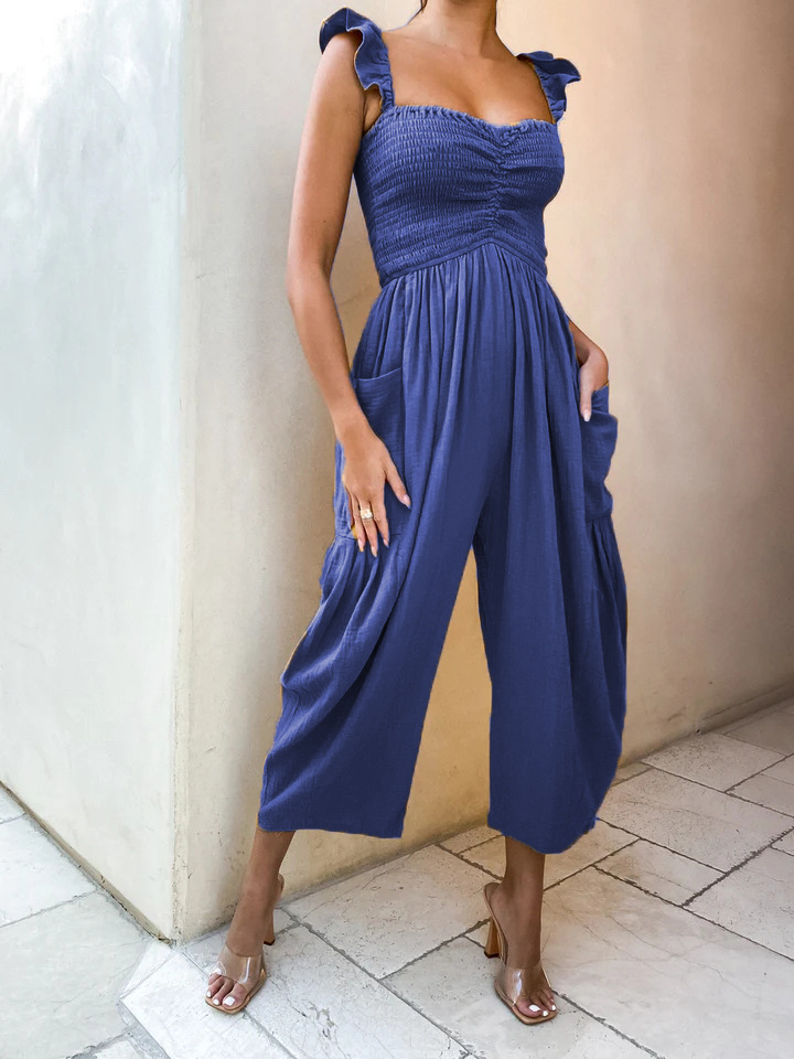 Summer Wrapped Chest Casual Jumpsuit