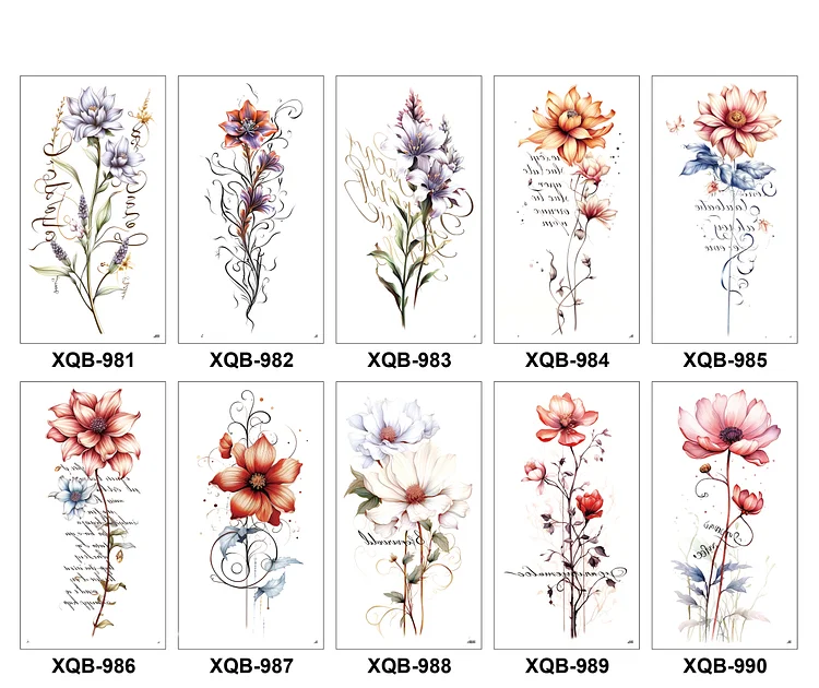 10 Sheets Art Waterproof Half Arm Temporary Tatto