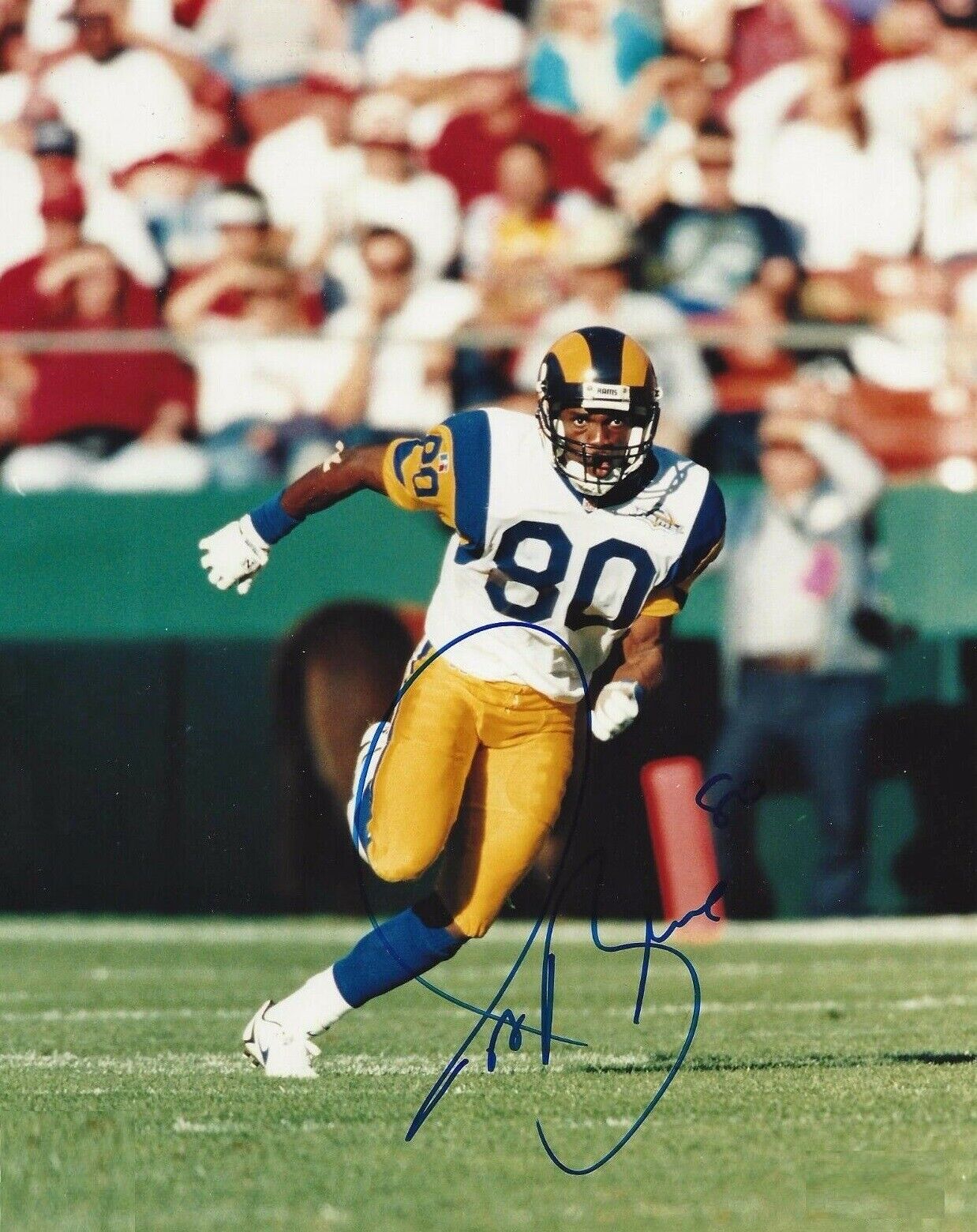 Isaac Bruce Autographed Signed 8x10 Photo Poster painting ( HOF Rams ) REPRINT