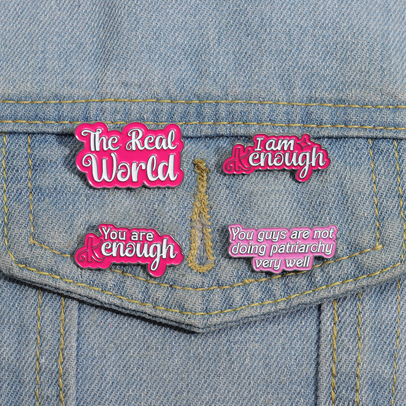 Girly Pink Series Letter Enamel Pin Brooch Creative Cute English