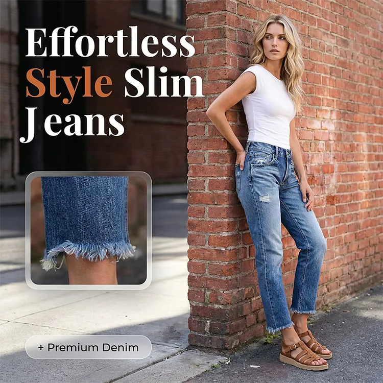 Jeans da donna alla moda, dal taglio slim e con effetto consumato
