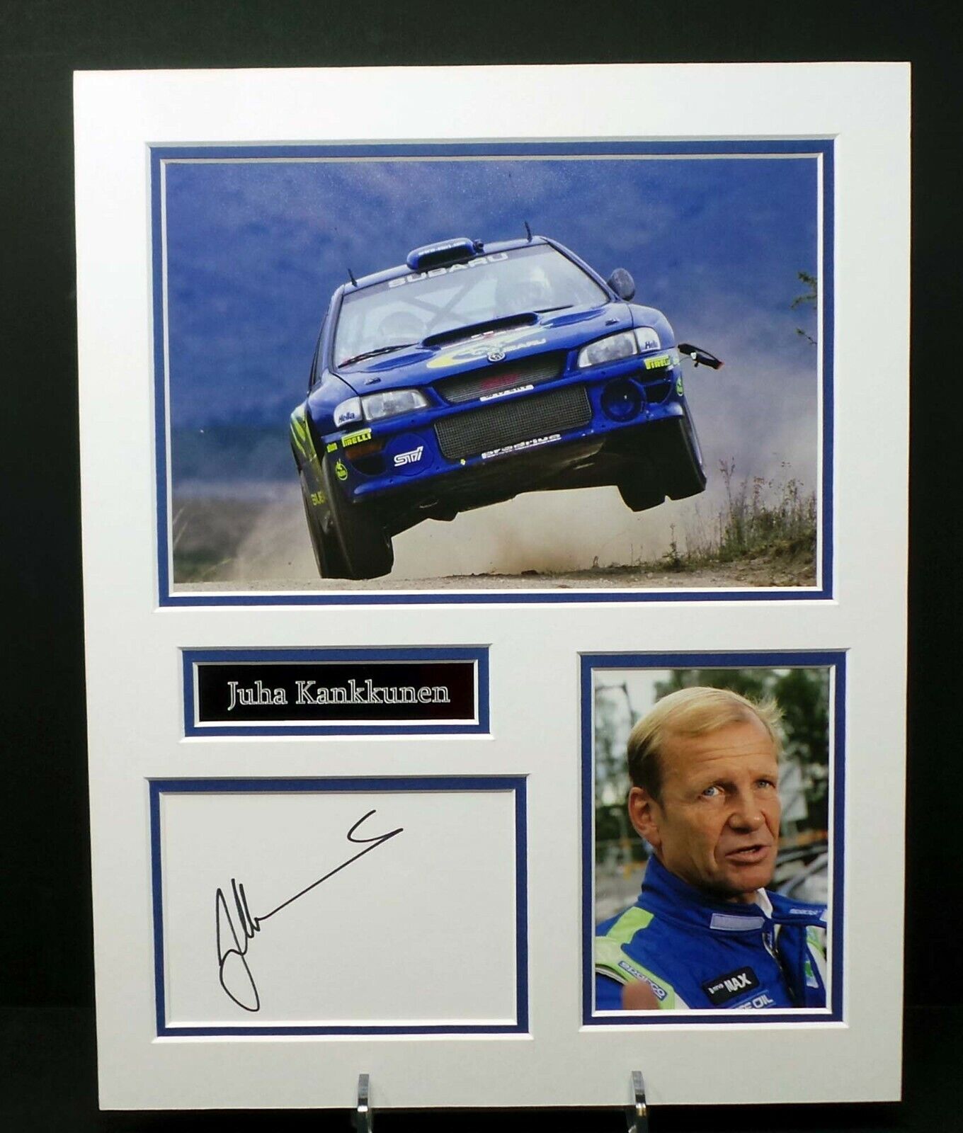 Juha KANKKUNEN Signed Mounted Photo Poster painting Display AFTAL RD COA World Rally Champion