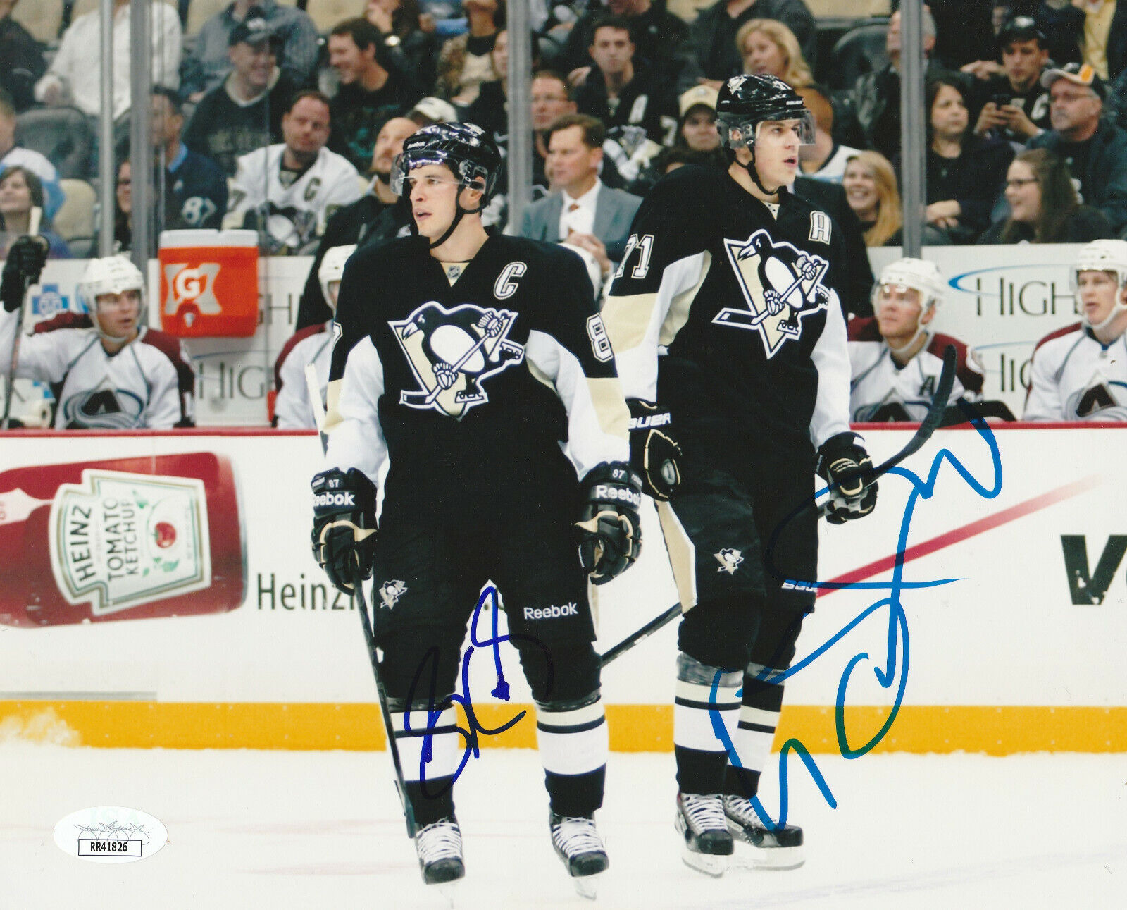 SIDNEY CROSBY & EVGENI MALKIN SIGNED PITTSBURGH PENGUINS 8x10 Photo Poster painting! JSA PROOF!