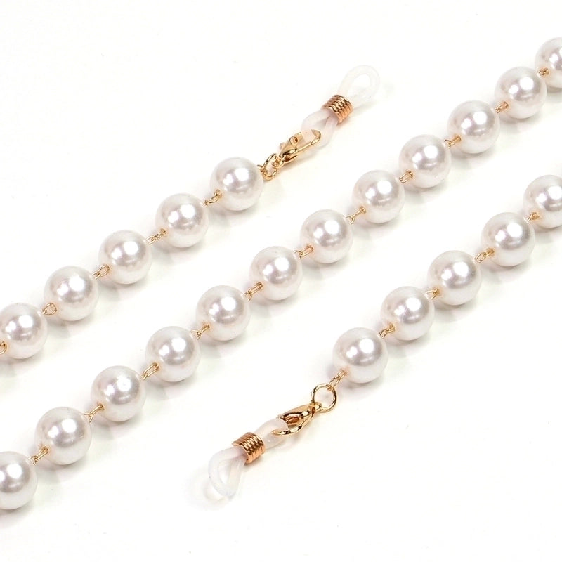 New 10mm Pearl Gold Glasses Chain Necklace Sunglasses Anti-lost Glass Chain Women