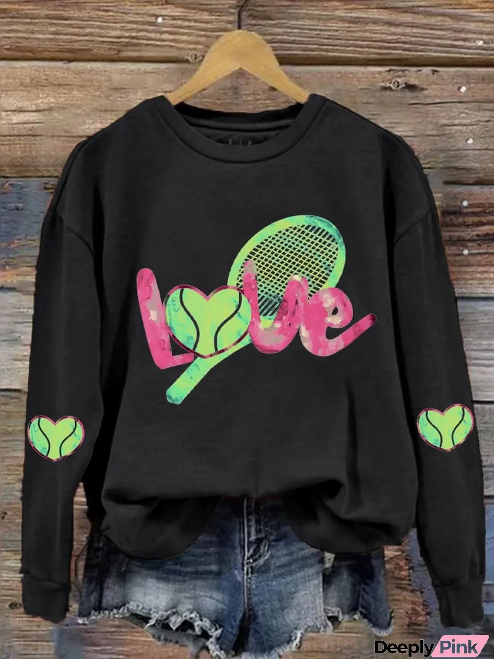 women's love tennis sweatshirt
